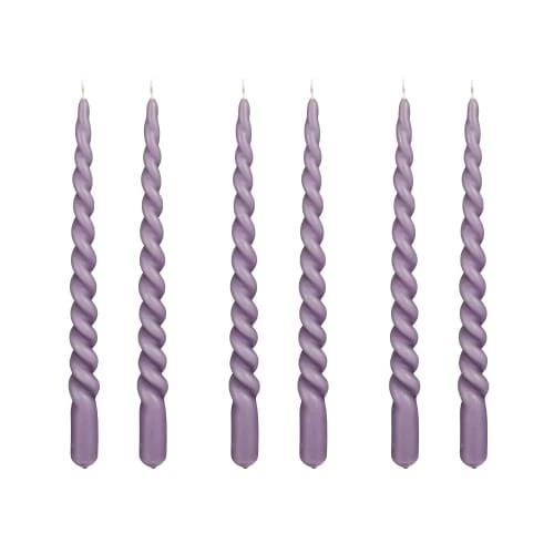 Mica Decorations Lot De 6 Bougies Longue Torsadées Lilas 3 Mica Decorations Lot De 6 Bougies Longue Torsadées Lilas