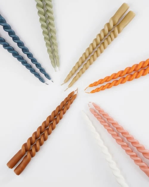 Mica Decorations Lot De 6 Bougies Longue Torsadées Vert Clair 6 Mica Decorations Lot De 6 Bougies Longue Torsadées Vert Clair – Image 4