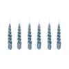 Mica Decorations Lot De 6 Bougies Torsadées Bleu Brillant -Bougeoirs Soldes Magasin lot de 6 bougies torsadees bleu brillant