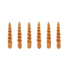 Mica Decorations Lot De 6 Bougies Torsadées Brun Brillant -Bougeoirs Soldes Magasin lot de 6 bougies torsadees brun brillant