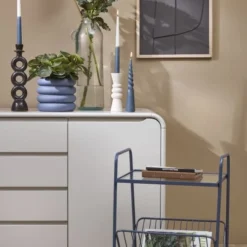 Mica Decorations Lot De 8 Bougies Longue Bleues -Bougeoirs Soldes Magasin lot de 8 bougies longue bleues 7