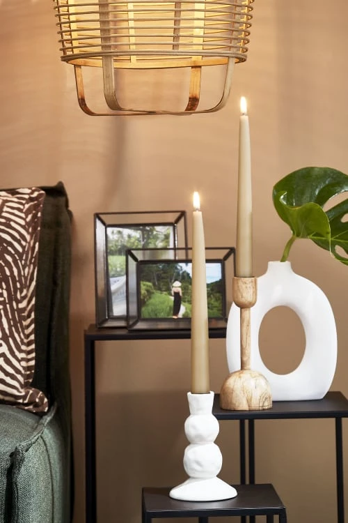 Mica Decorations Lot De 8 Bougies Longue Brun Clair 4 Mica Decorations Lot De 8 Bougies Longue Brun Clair – Image 2