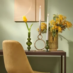 Mica Decorations Lot De 8 Bougies Longue Gris Clair -Bougeoirs Soldes Magasin lot de 8 bougies longue gris clair 1