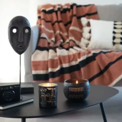 Maisons Du Monde Bougeoirs Lumignon En Verre Noir Imprimé Visages - Lot De 2 -Bougeoirs Soldes Magasin lumignon en verre noir imprime visages 1000 8 33 211675 2