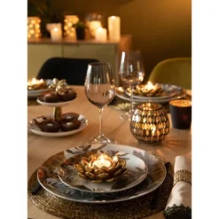 Maisons Du Monde Décorations à Poser De Noël Lumignon Mosaïque En Verre Ambré -Bougeoirs Soldes Magasin lumignon mosaique en verre ambre 1000 0 4 184586 5