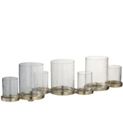 LANADECO Bougeoirs Photophore 7 Parties Alu Or -Bougeoirs Soldes Magasin photophore 7 parties alu or 1