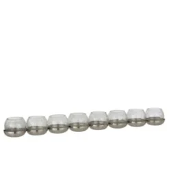 LANADECO Bougeoirs Photophore 8 Boules Craquelé Verre/acier Inoxydable Argent -Bougeoirs Soldes Magasin photophore 8 boules craquele verre acier inoxydable argent 4