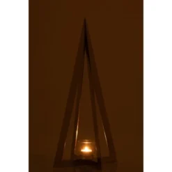 LANADECO Bougeoirs Photophore Acier Inoxydable Verre Argent H55cm -Bougeoirs Soldes Magasin photophore acier inoxydable verre argent h55cm 2