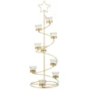 LANADECO Bougeoirs PHOTOPHORE ARBRE SPIRALE METAL / VERRE OR LARGE 70 Cm -Bougeoirs Soldes Magasin photophore arbre spirale metal verre or large 70 cm
