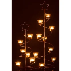 LANADECO Bougeoirs PHOTOPHORE ARBRE SPIRALE METAL / VERRE OR LARGE 70 Cm -Bougeoirs Soldes Magasin photophore arbre spirale metal verre or large 70 cm 5