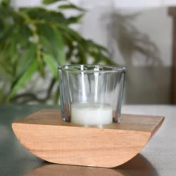 Sensei Maison Bougeoirs Photophore Bois Naturel 12x8x3 Cm -Bougeoirs Soldes Magasin photophore bois naturel 12x8x3 cm 3