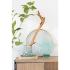 LANADECO Bougeoirs Photophore Droit Verre Gris/nacre H20,5cm -Bougeoirs Soldes Magasin photophore droit verre gris nacre h20 5cm 1