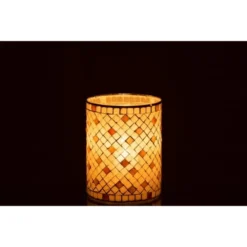 LANADECO Bougeoirs Photophore Droit Verre Gris/nacre H20,5cm -Bougeoirs Soldes Magasin photophore droit verre gris nacre h20 5cm 2