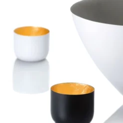 Sibo Homeconcept Bougeoirs Photophore En Aluminium Blanc/or 7.5 Cm - Lot De 6 -Bougeoirs Soldes Magasin photophore en aluminium blanc or 7 5 cm lot de 6 1