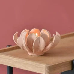 Becquet Bougeoirs Photophore En Céramique Rose -Bougeoirs Soldes Magasin photophore en ceramique rose 1