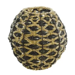 Sensei Maison Bougeoirs Photophore En Jonc De Mer Naturel/noir 23X23X23 Cm