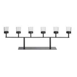 Maisons Du Monde Bougeoirs Photophore En Métal Noir Et Verre Transparent