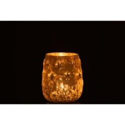 LANADECO Bougeoirs Photophore En Verre Antique Argent H14,5cm -Bougeoirs Soldes Magasin photophore en verre antique argent h14 5cm 2