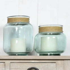 Sensei Maison Bougeoirs Photophore En Verre Recyclé Transparent 18 Cm -Bougeoirs Soldes Magasin photophore en verre recycle transparent 18 cm 3