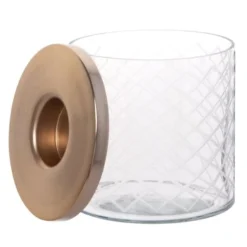 Maisons Du Monde Bougeoirs Photophore En Verre Strié Transparent Et Métal Doré -Bougeoirs Soldes Magasin photophore en verre strie transparent et metal dore 1000 10 22 226875 2