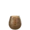 LANADECO Bougeoirs Photophore Lignes Rond Verre Marron H18cm -Bougeoirs Soldes Magasin photophore lignes rond verre marron h18cm