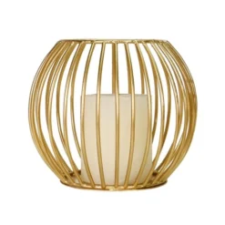 Sensei Maison Bougeoirs Photophore Métal Rond 16x14 Cm