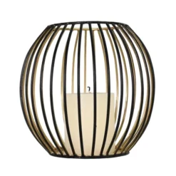 Sensei Maison Bougeoirs Photophore Métal Rond 18x17 Cm