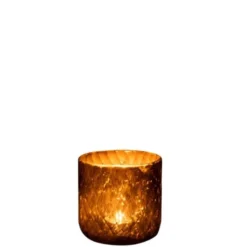 LANADECO Bougeoirs Photophore Quadrillé Verre Or H14cm -Bougeoirs Soldes Magasin photophore quadrille verre or h14cm 2