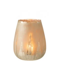 LANADECO Bougeoirs Photophore Rond Verre Argent H31cm -Bougeoirs Soldes Magasin photophore rond verre argent h31cm 1