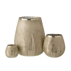 LANADECO Bougeoirs Photophore Rond Verre Argent H31cm -Bougeoirs Soldes Magasin photophore rond verre argent h31cm 3