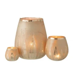 LANADECO Bougeoirs Photophore Rond Verre Argent H31cm -Bougeoirs Soldes Magasin photophore rond verre argent h31cm 4