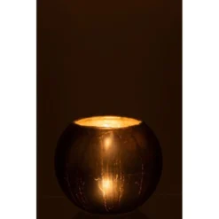 LANADECO Bougeoirs Photophore Rond Verre Gris/bleu H16,5cm -Bougeoirs Soldes Magasin photophore rond verre gris bleu h16 5cm 2