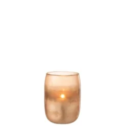 LANADECO Bougeoirs Photophore Rond Verre Or H20cm -Bougeoirs Soldes Magasin photophore rond verre or h20cm 1