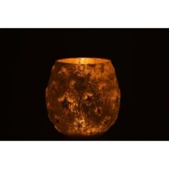 LANADECO Bougeoirs Photophore Verre Antique Argent H17,5cm -Bougeoirs Soldes Magasin photophore verre antique argent h17 5cm 2