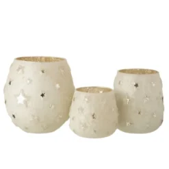 LANADECO Bougeoirs Photophore Verre Antique Argent H17,5cm -Bougeoirs Soldes Magasin photophore verre antique argent h17 5cm 3