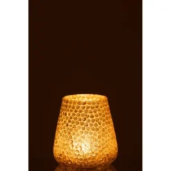 LANADECO Bougeoirs Photophore Verre Argent H16cm -Bougeoirs Soldes Magasin photophore verre argent h16cm 1