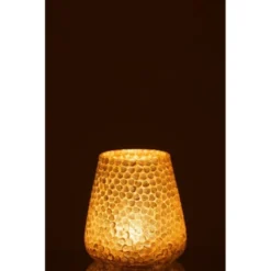 LANADECO Bougeoirs Photophore Verre Argent H16cm -Bougeoirs Soldes Magasin photophore verre argent h16cm 4