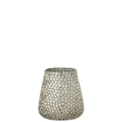 LANADECO Bougeoirs Photophore Verre Argent H16cm -Bougeoirs Soldes Magasin photophore verre argent h16cm 5