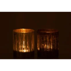 LANADECO Bougeoirs Photophore Verre Bleu H15,5cm - Lot De 2 -Bougeoirs Soldes Magasin photophore verre bleu h15 5cm lot de 2 2