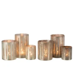 LANADECO Bougeoirs Photophore Verre Bleu H20cm - Lot De 2 -Bougeoirs Soldes Magasin photophore verre bleu h20cm lot de 2 4