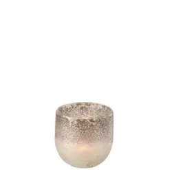 LANADECO Bougeoirs Photophore Verre Gris/rose H10,5cm -Bougeoirs Soldes Magasin photophore verre gris rose h10 5cm 1