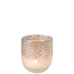 LANADECO Bougeoirs Photophore Verre Gris/rose H15cm -Bougeoirs Soldes Magasin photophore verre gris rose h15cm 1
