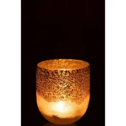 LANADECO Bougeoirs Photophore Verre Gris/rose H15cm -Bougeoirs Soldes Magasin photophore verre gris rose h15cm 2