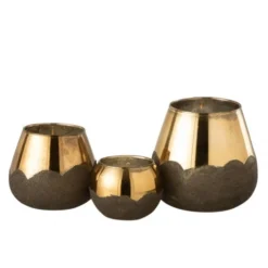 LANADECO Bougeoirs Photophore Verre Or H18cm -Bougeoirs Soldes Magasin photophore verre or h18cm 3