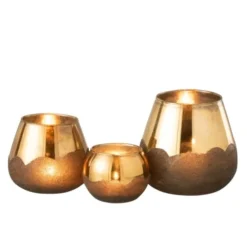 LANADECO Bougeoirs Photophore Verre Or H18cm -Bougeoirs Soldes Magasin photophore verre or h18cm 4