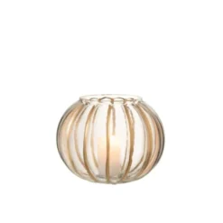 LANADECO Bougeoirs Photophore Verre Transparent/or H18cm -Bougeoirs Soldes Magasin photophore verre transparent or h18cm 3