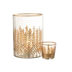 LANADECO Bougeoirs Photophore Verre Transparent/or H26,5cm -Bougeoirs Soldes Magasin photophore verre transparent or h26 5cm 4