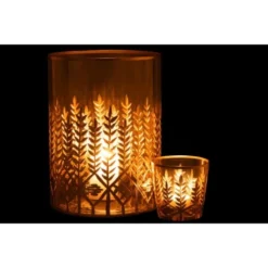 LANADECO Bougeoirs Photophore Verre Transparent/or H26,5cm -Bougeoirs Soldes Magasin photophore verre transparent or h26 5cm 5