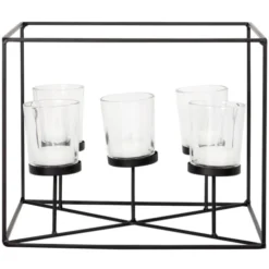 Maisons Du Monde Bougeoirs Photophores En Métal Noir Et Verre (x5) -Bougeoirs Soldes Magasin photophores en metal noir et verre x5 1000 11 16 228304 2