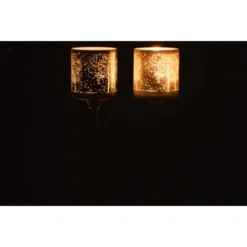 LANADECO Bougeoirs Photophores Sur Pied Verre Blanc/argent - Lot De 2 -Bougeoirs Soldes Magasin photophores sur pied verre blanc argent lot de 2 2